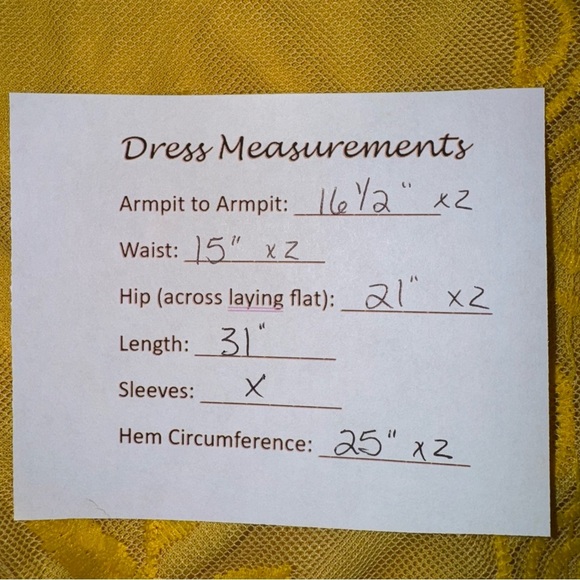 AVAILABLE By Angela Fashion Womens Dress Sz Large, Yellow Poly/Nylon Sleeveless - Picture 6 of 7